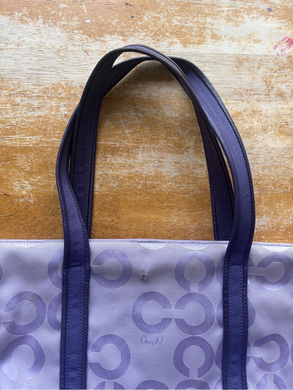Coach Lavender Vintage y2k Poppy Tote with Dark Purple Trim 14530 - Picture 6 of 14